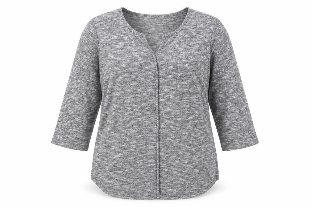 Front view of Papaya women’s grey jumper, size UK 16