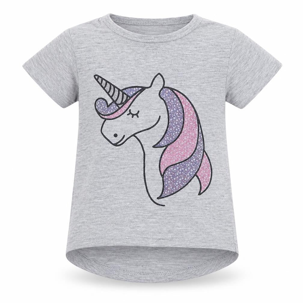 Front view of JEJ boys’ grey animal print basic t-shirt, size 2-3, years