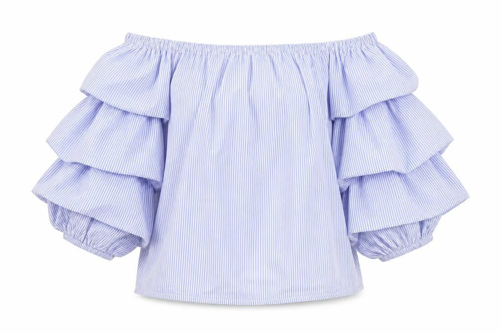 New Look Womens Blue Striped  Basic Blouse Size 8
