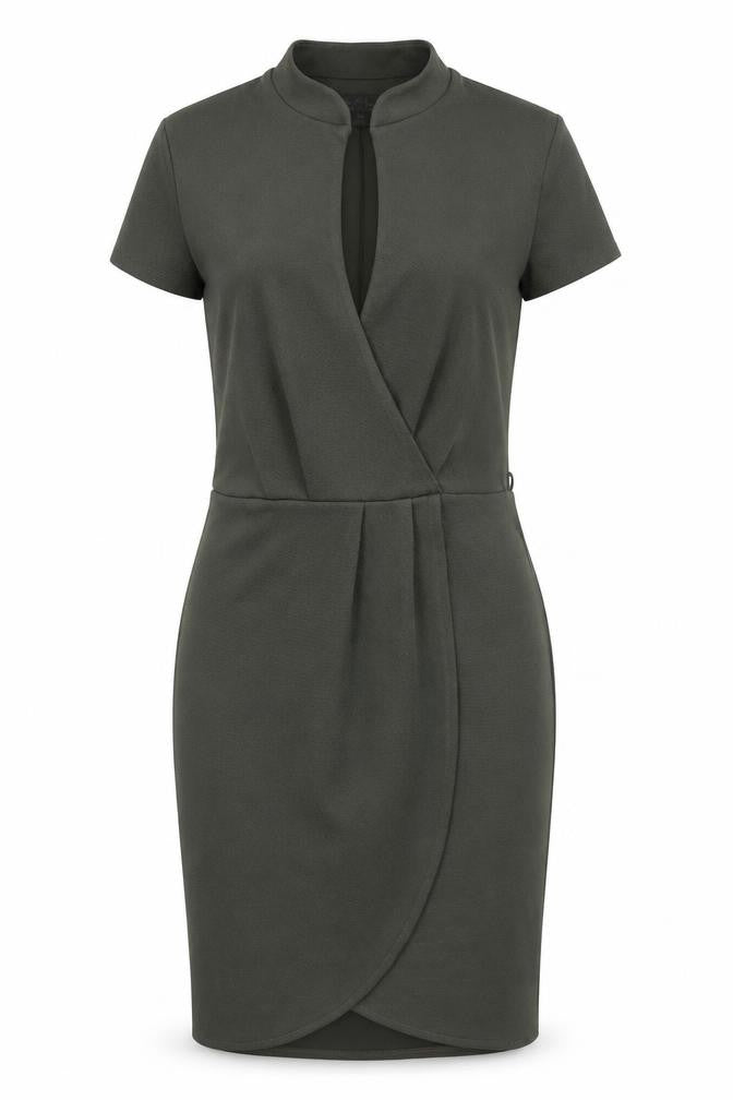 Front view of Miss Selfridge women’s green a-line, size UK 10