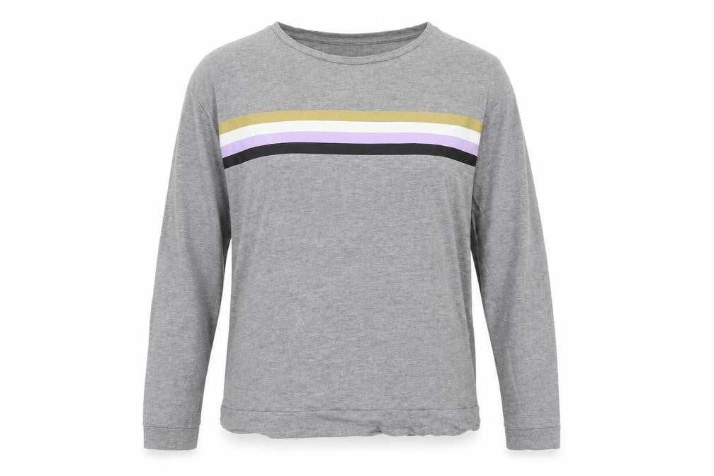 Front view of Noisy May women’s grey basic t-shirt, size S