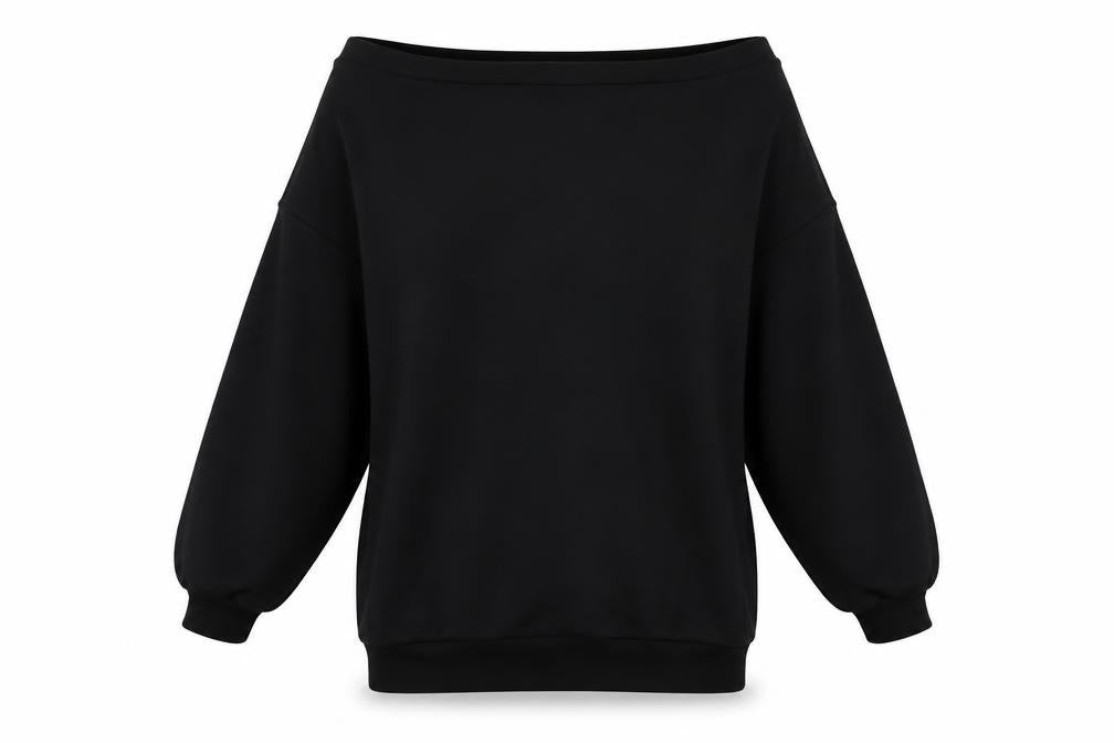 Front view of Boohoo women’s beige pullover sweatshirt, size L