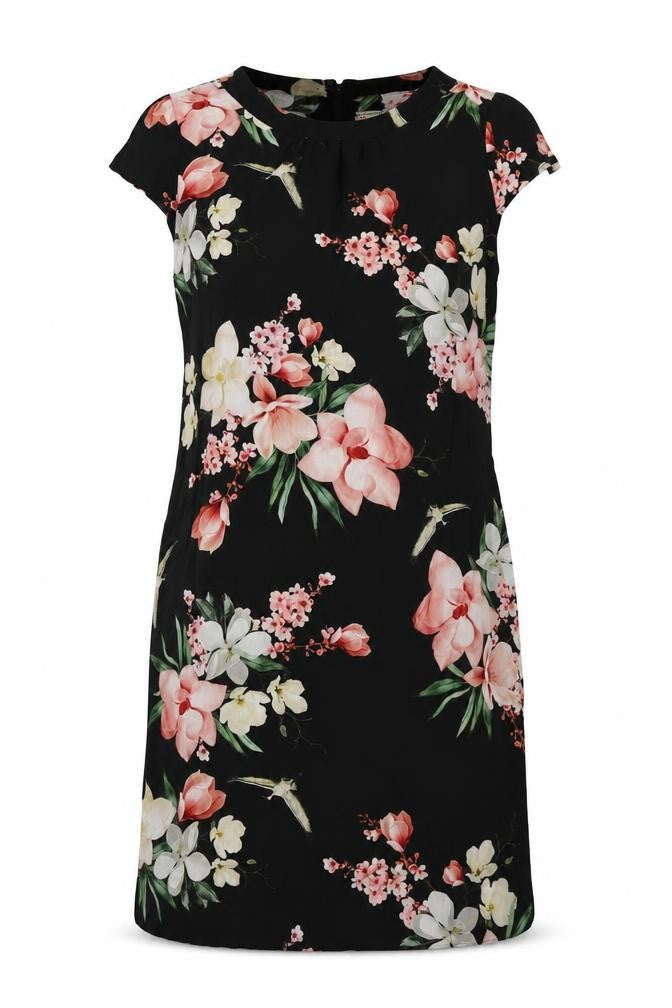 Dorothy Perkins Womens Black Floral  A-Line  Size 8
