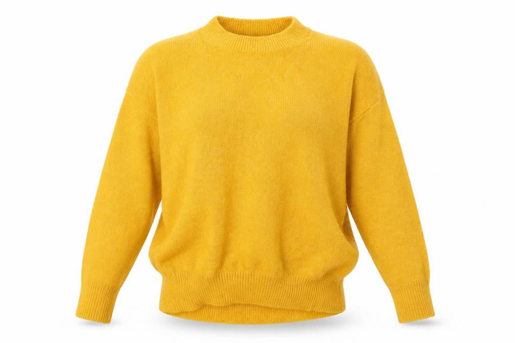 Front view of Primark women’s yellow jumper, size XS