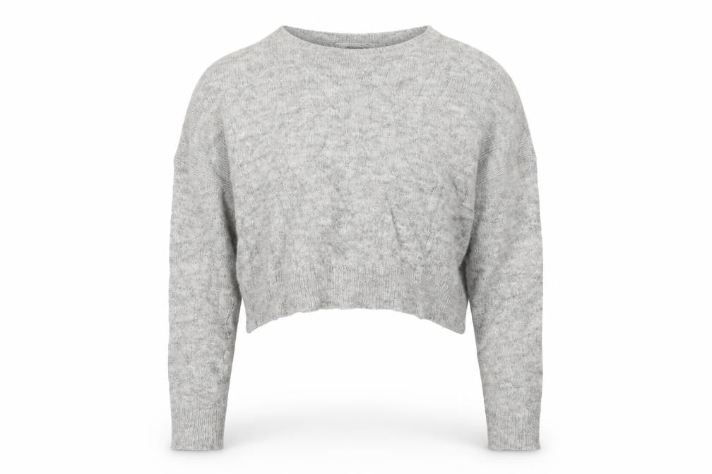 Front view of LARA KNIT women’s grey jumper, size M