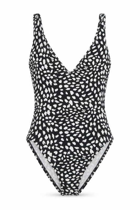 Front view of Miss Selfridge women’s multicoloured animal print bodysuit one-piece, size UK 4
