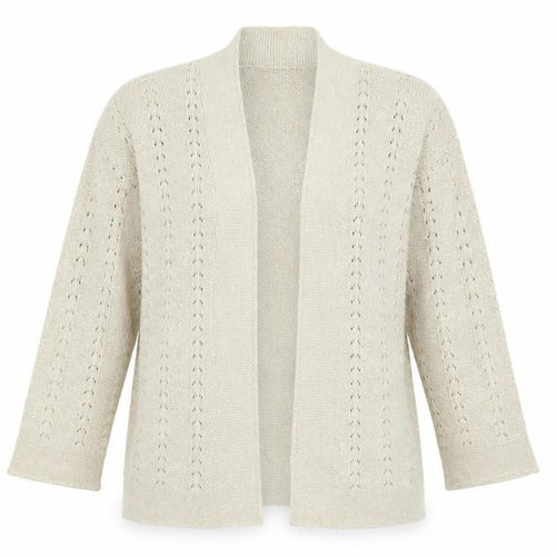 ISLE Womens Beige Striped  Cardigan Jumper Size S