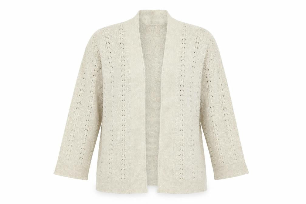 ISLE Womens Beige Striped  Cardigan Jumper Size S
