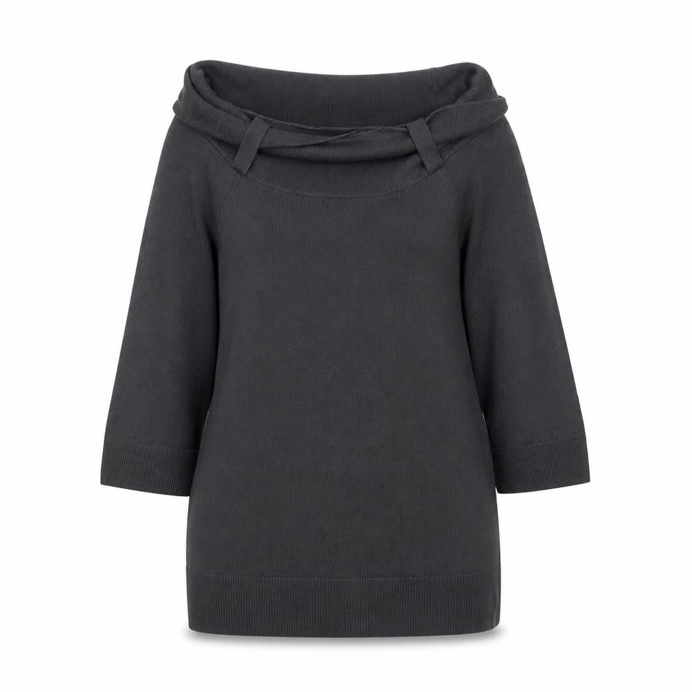 Front view of Marks & Spencer women’s grey knit jumper, size UK 10