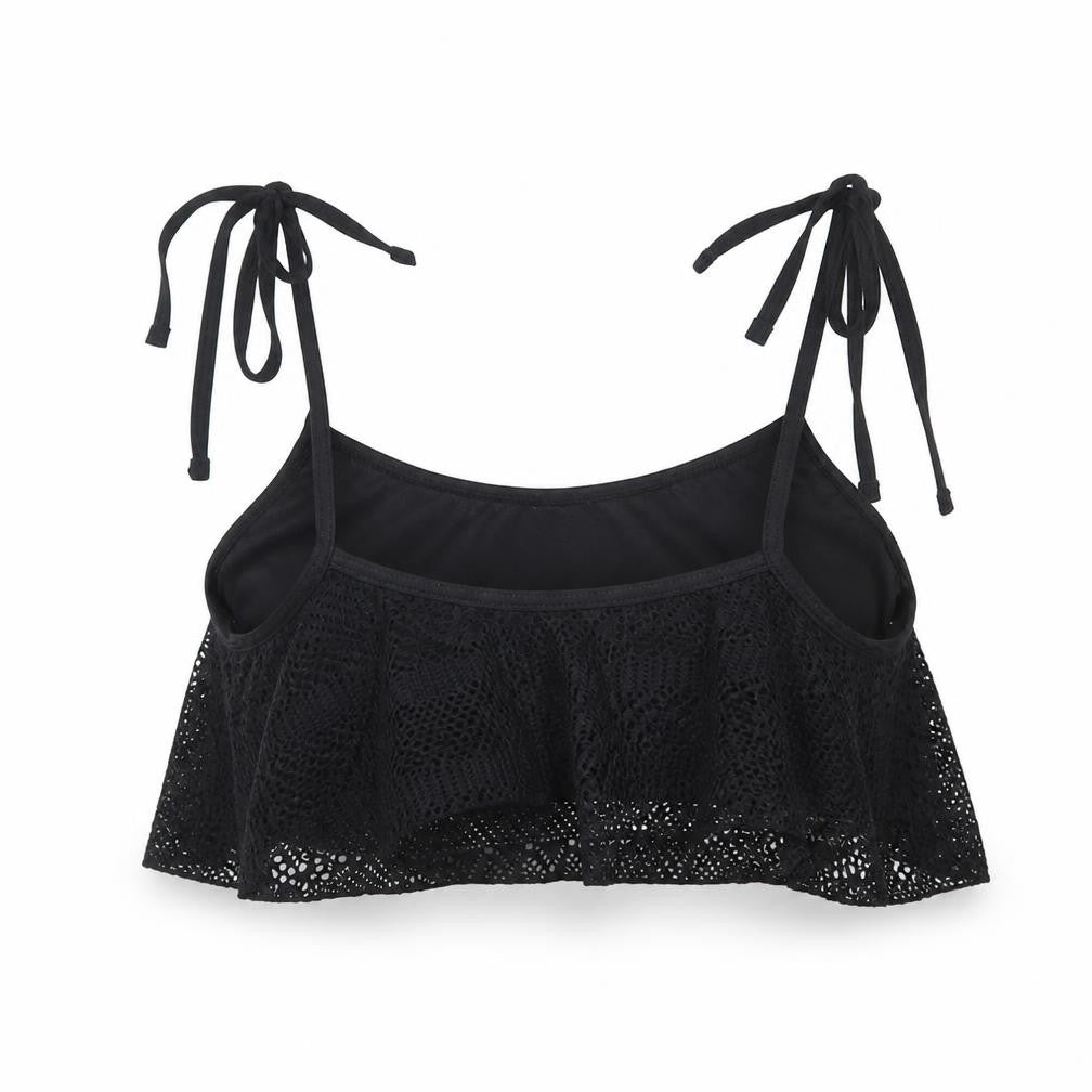 Front view of Primark women’s black cropped t-shirt, size UK 10