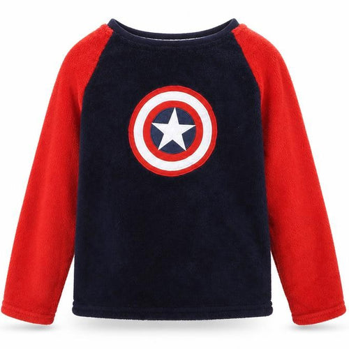 Rebel Boys Blue Geometric   Pyjama Top Size 8-9 Years  - Captain America