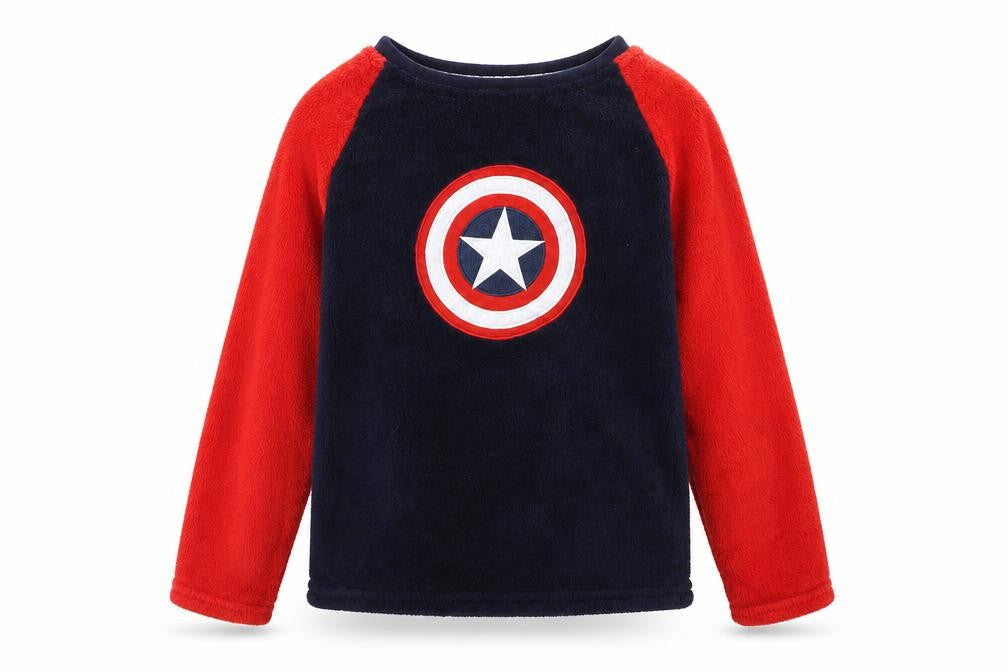 Rebel Boys Blue Geometric   Pyjama Top Size 8-9 Years  - Captain America