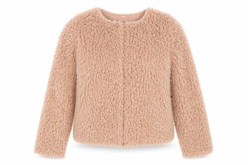 Front view of H&M women’s pink cardigan jumper, size M