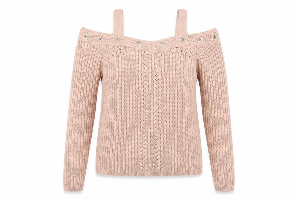 Front view of Select women’s pink jumper, size UK 8
