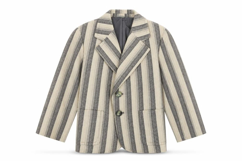 Front view of truetex girls’ multicoloured striped jacket blazer, size 2, years