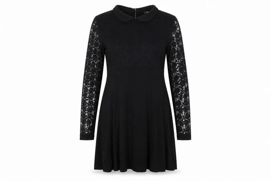 Front view of Papaya women’s black fit & flare, size UK 12