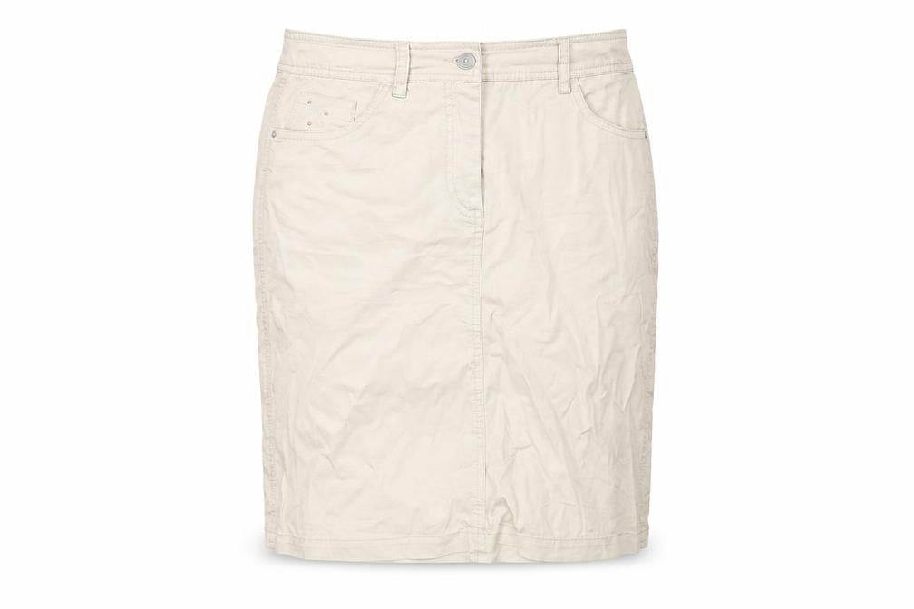 Front view of btx women’s beige straight & pencil skirt, size UK 10