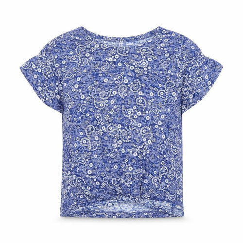 915 Generation Girls Blue Floral  Basic T-Shirt Size 12-13 Years