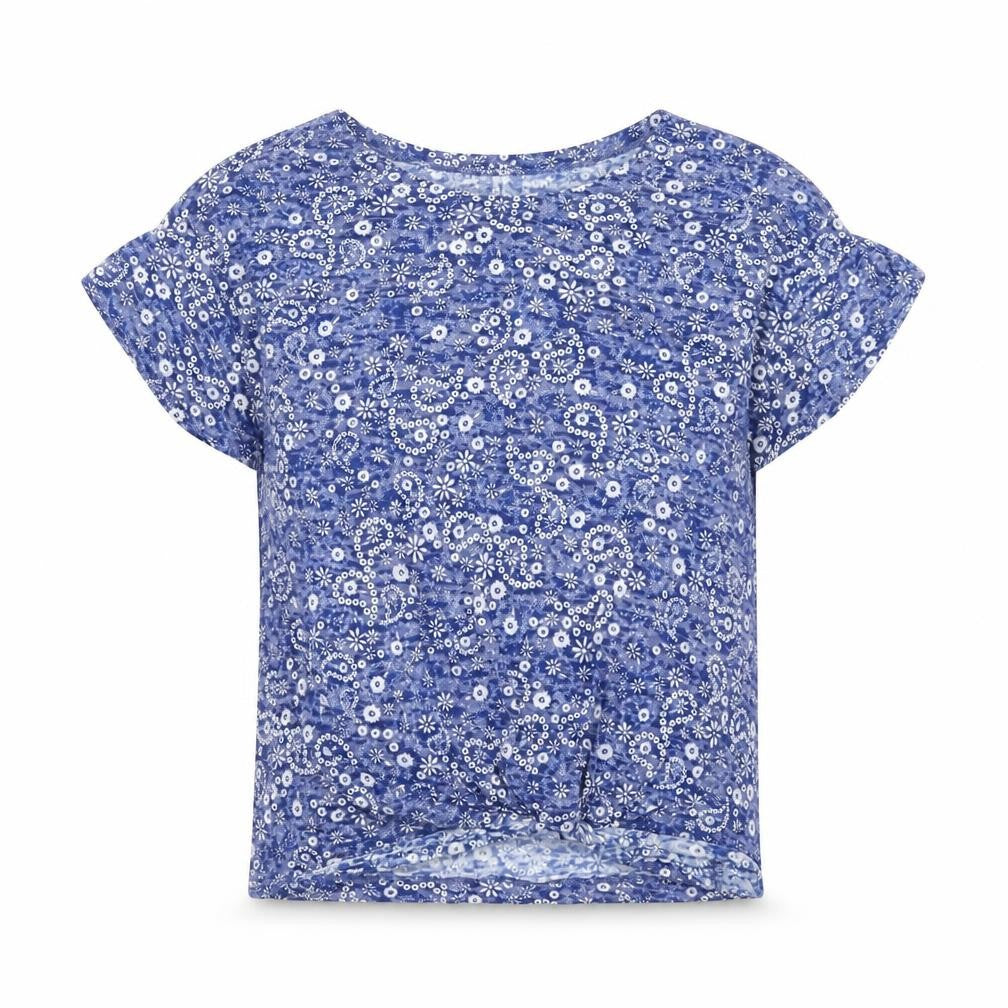 915 Generation Girls Blue Floral  Basic T-Shirt Size 12-13 Years