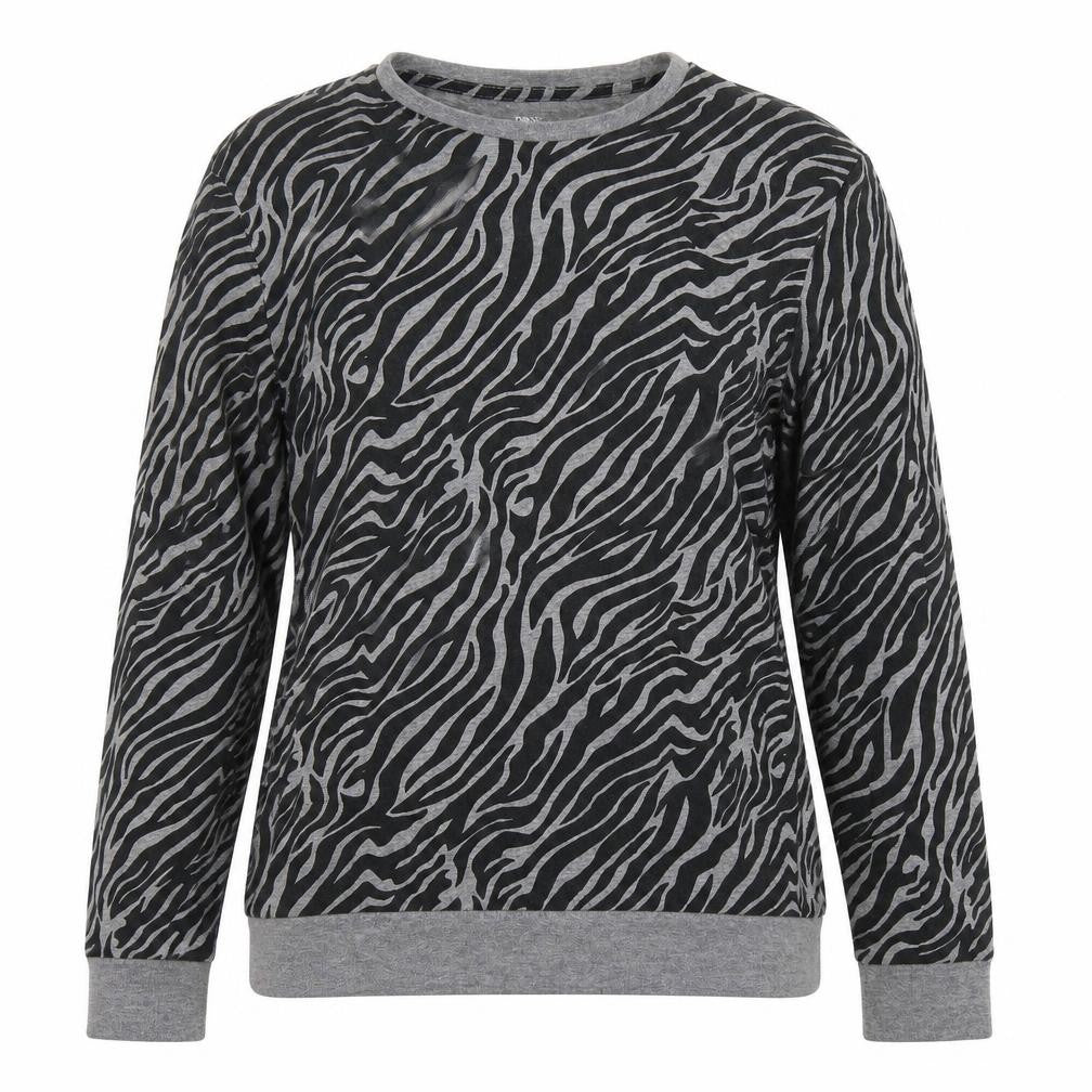 Front view of Next women’s black animal print basic t-shirt, size S