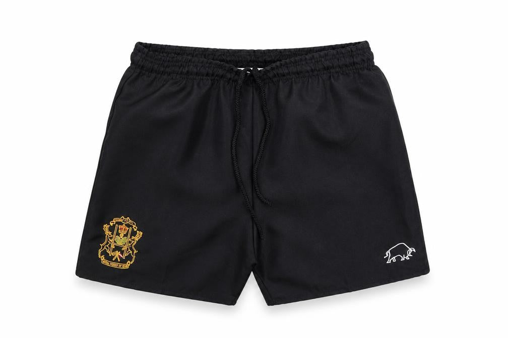 Halbro Boys Black   Sweat Shorts One Size - Royal Forest Of Dean