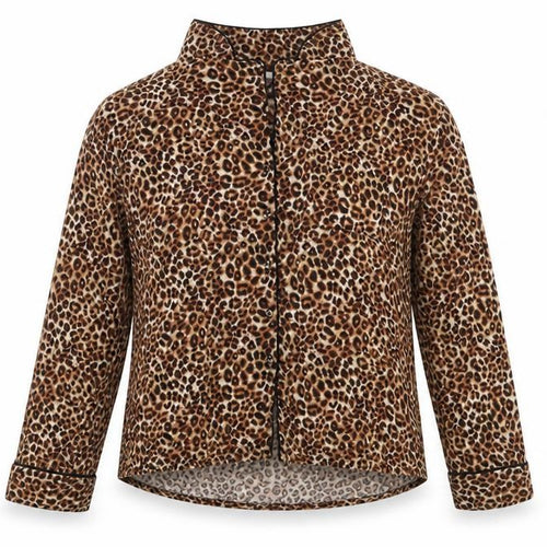M&S Womens Brown Animal Print  Top Pyjama Top Size 8