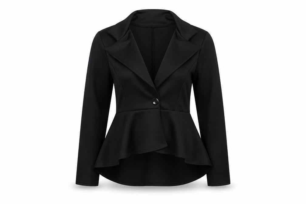 Front view of Vivi London women’s black jacket blazer one size
