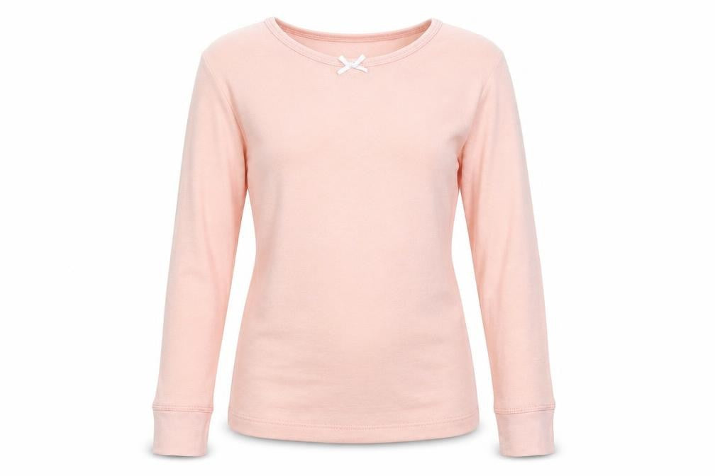 Front view of Pepperts girls’ pink pullover sweatshirt, size 9-10, years