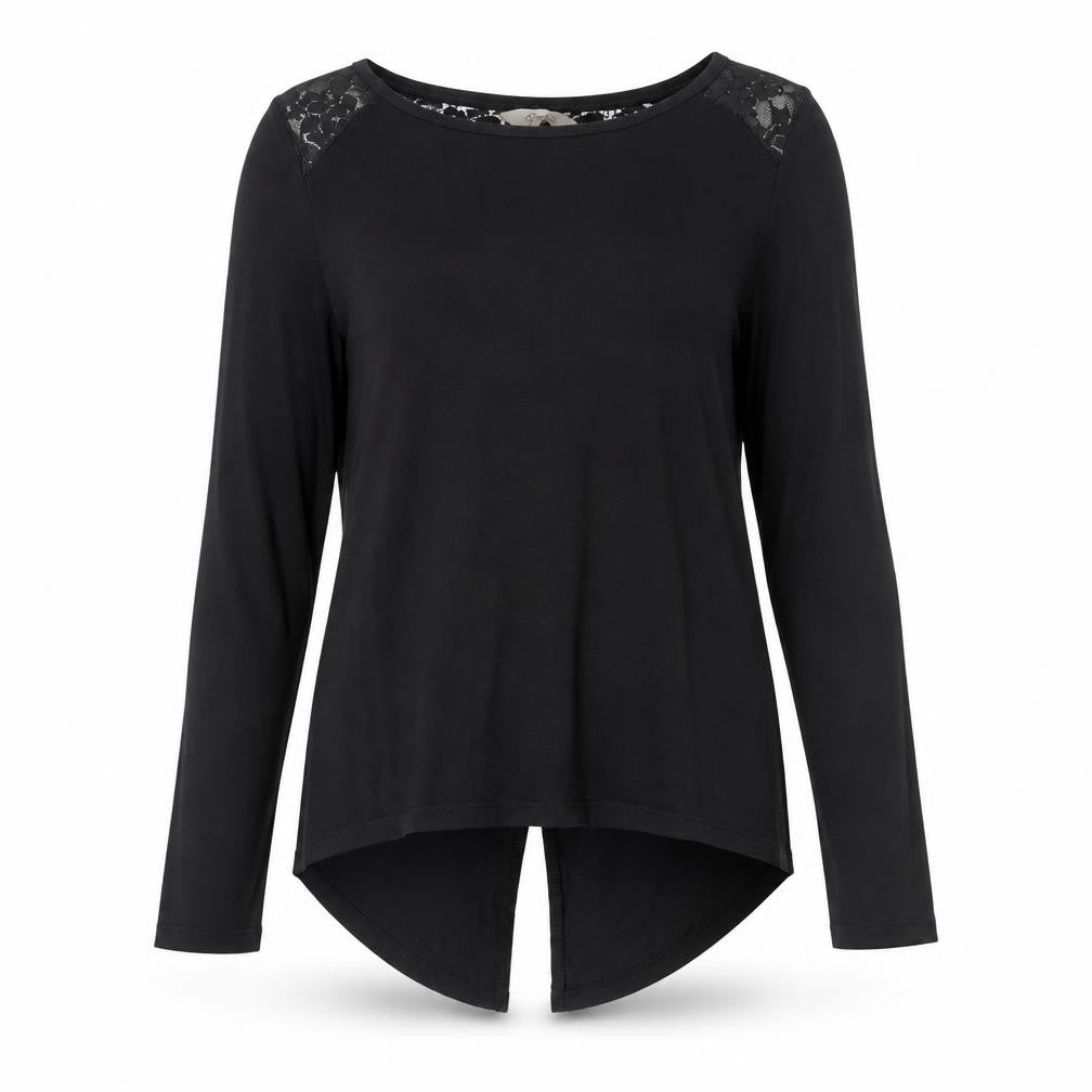 Front view of Peacocks women’s black basic blouse, size UK 8