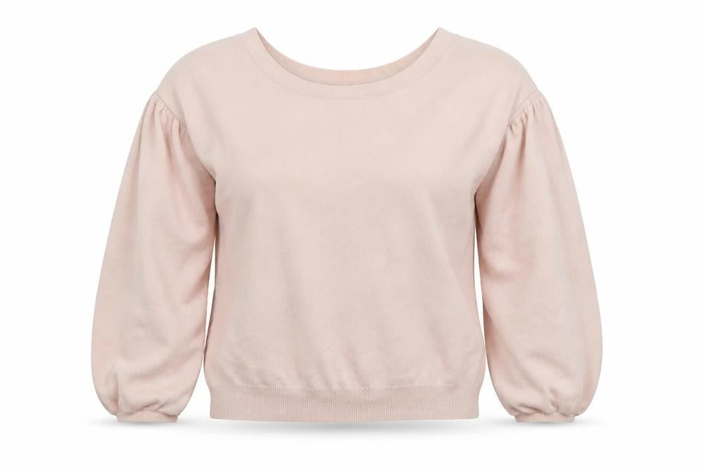 Front view of Topshop women’s pink knit jumper, size UK 10