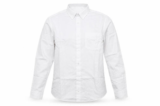 Front view of George boys’ white basic button-up, size 13-14, years