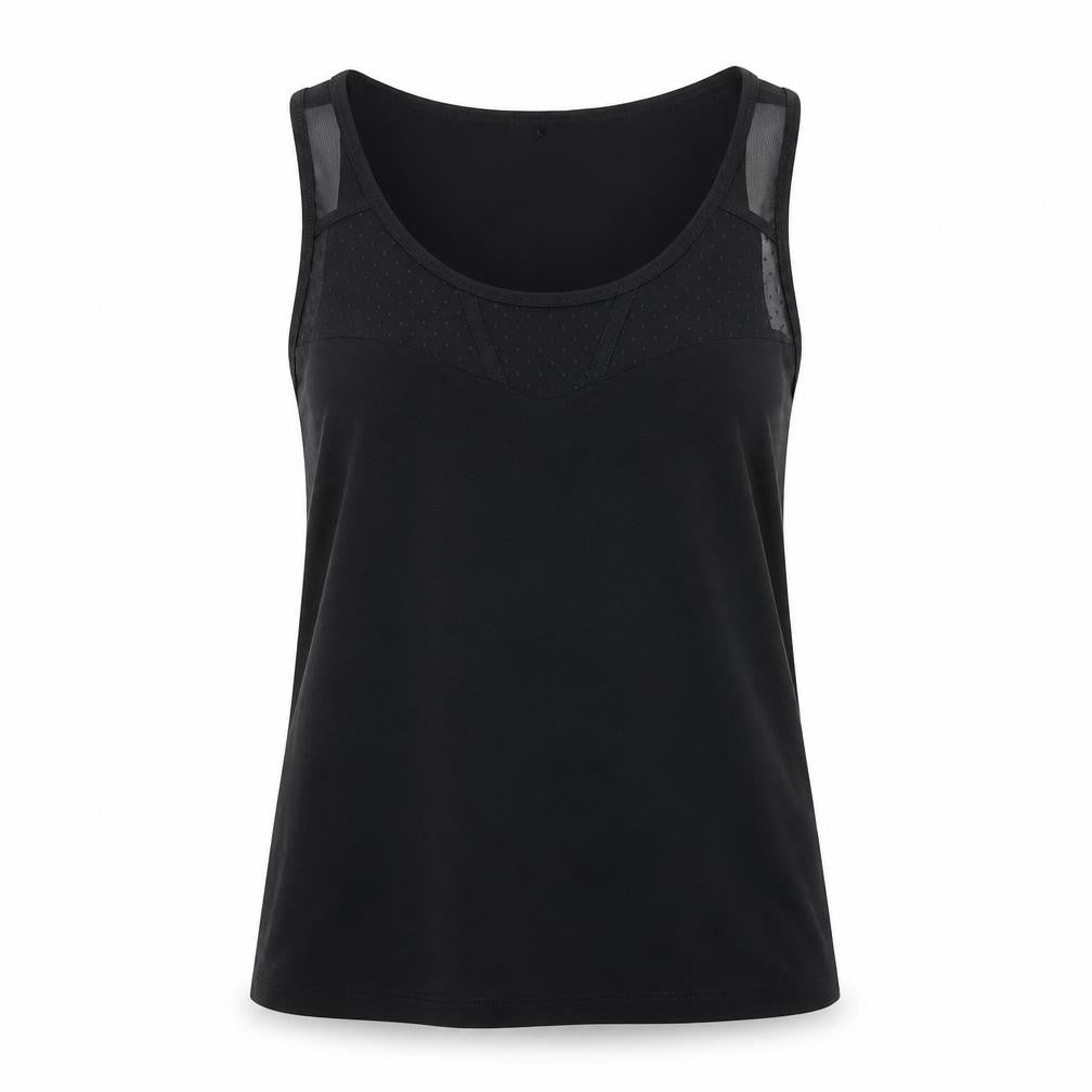 Front view of George women’s black jersey basic tank, size UK 8