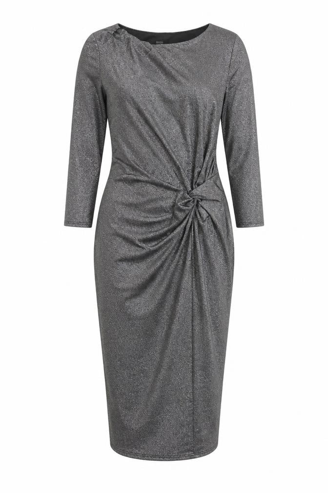 Front view of F&F women’s grey jersey bodycon, size UK 6
