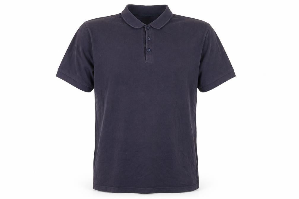 Front view of Asda George men’s blue polo, size L