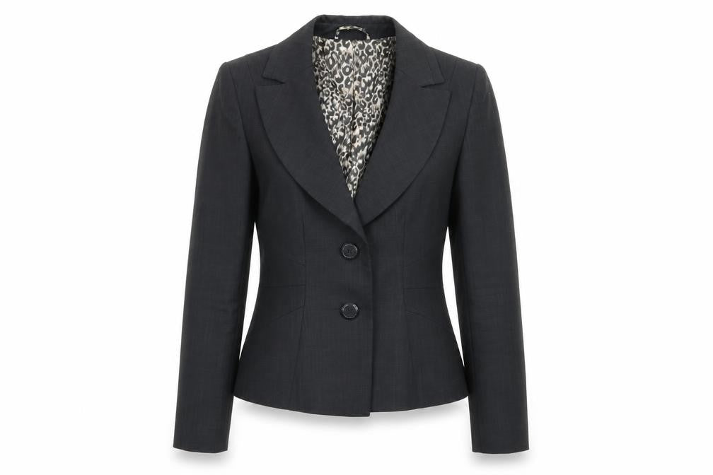 Front view of Autonomy women’s black jacket blazer, size UK 10