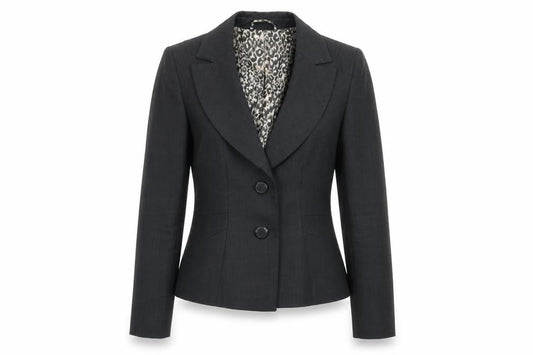 Front view of Autonomy women’s black jacket blazer, size UK 10