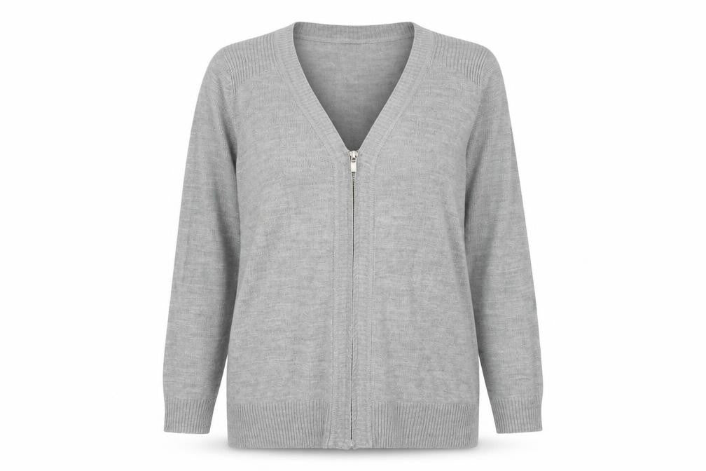 Front view of BHS women’s grey jumper, size UK 16