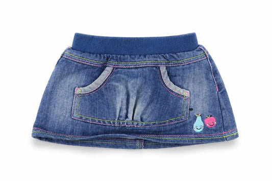 Front view of George girls’ blue flare skirt, size 6-9, months