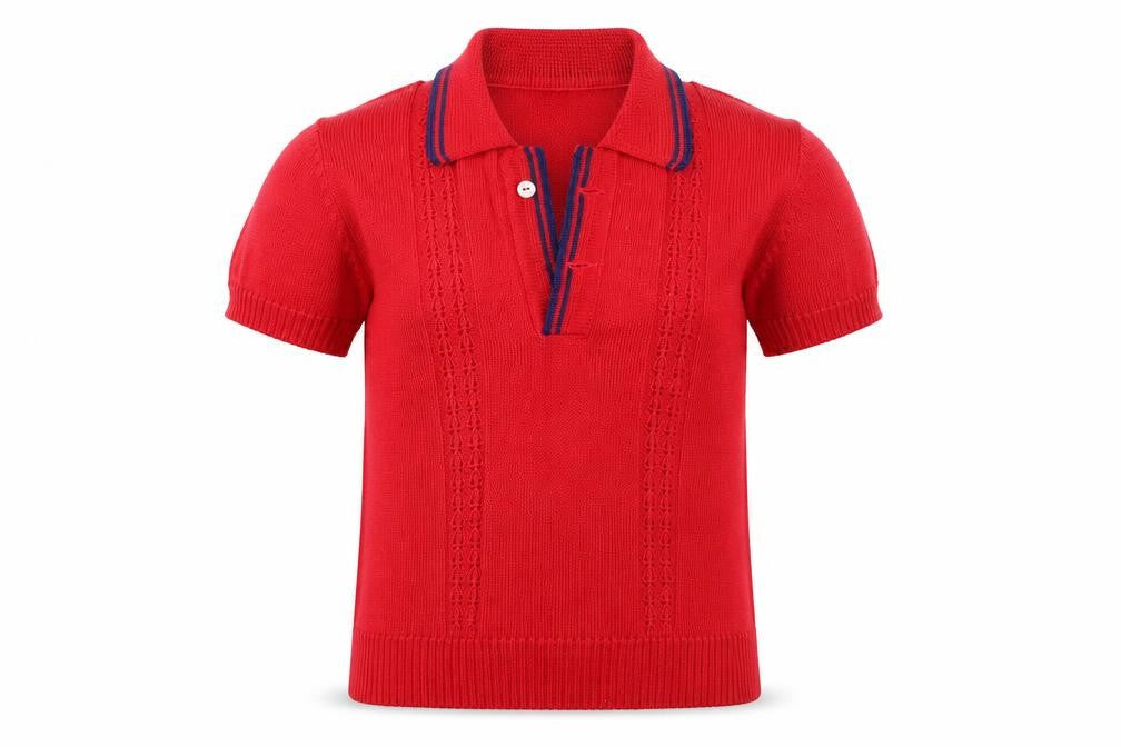 Front view of PREWORN boys’ red basic t-shirt, size 4, years