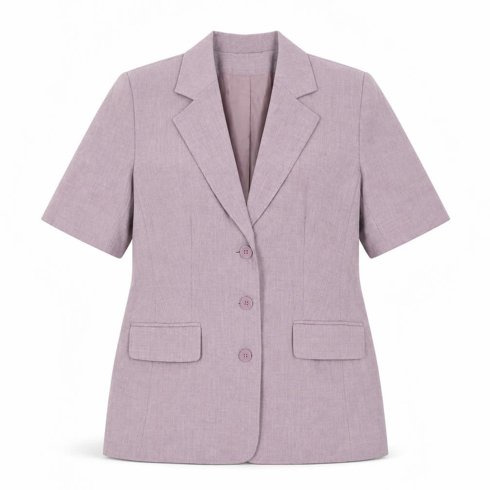 Front view of Portafina women’s purple jacket blazer, size UK 14