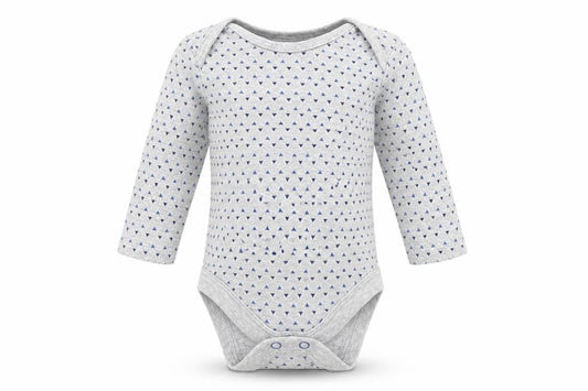 Front view of BHS Baby Grey Romper One-Piece, size 0-3, Months