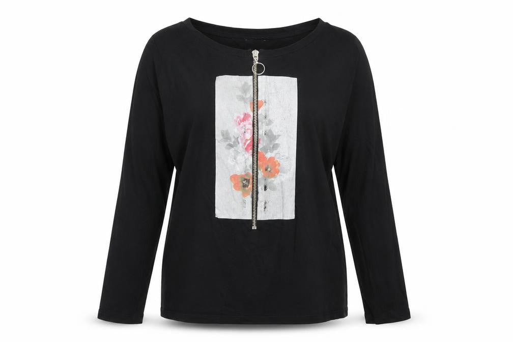 Front view of Next women’s black basic t-shirt, size UK 6