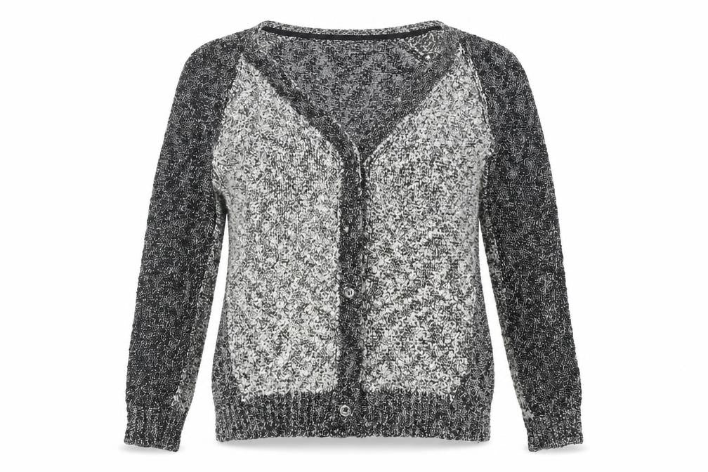 Marks and Spencer Womens Grey Houndstooth  Cardigan Jumper Size 12