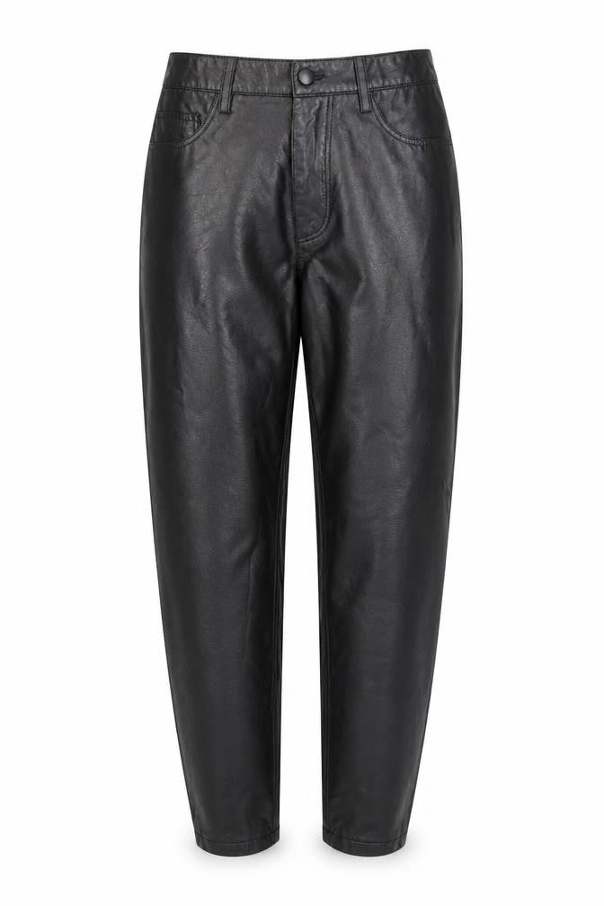 Front view of Topshop women’s black trousers, size UK 4, 21-inch leg
