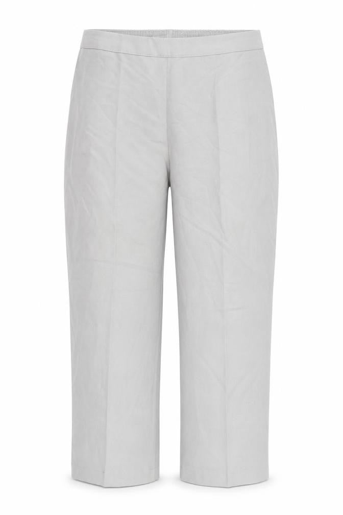 Front view of Preworn women’s grey trousers, size UK 18, 20-inch leg