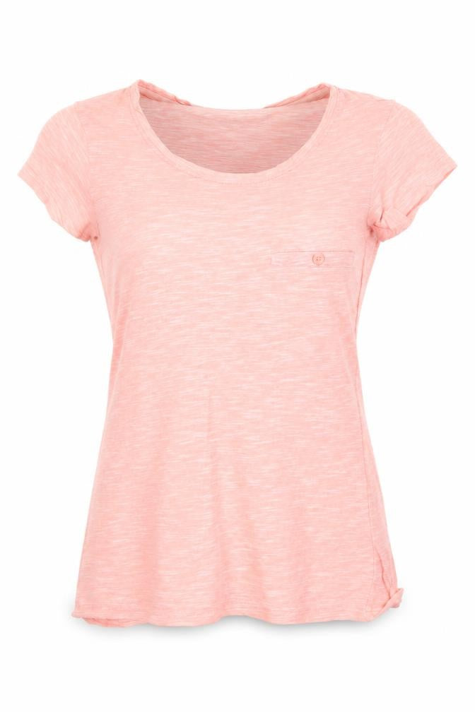 Front view of Mountain Warehouse women’s orange basic t-shirt, size UK 6