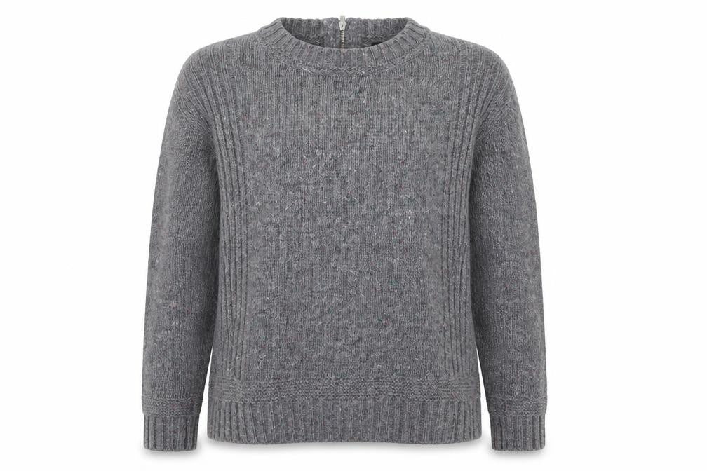 Front view of F&F women’s grey jumper, size UK 10