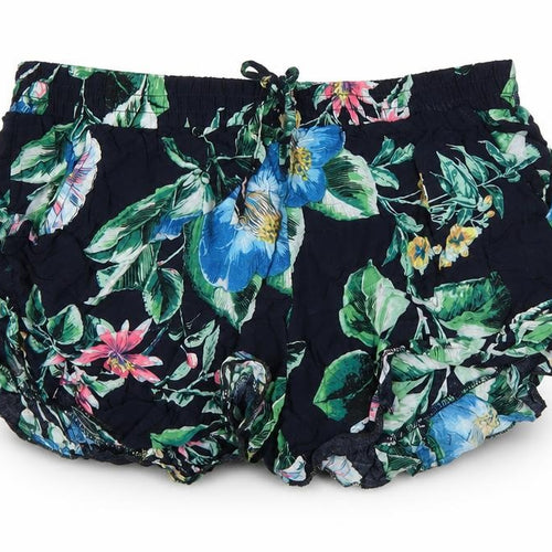 Preworn Womens Blue Floral  Cut-Off Shorts Size XL