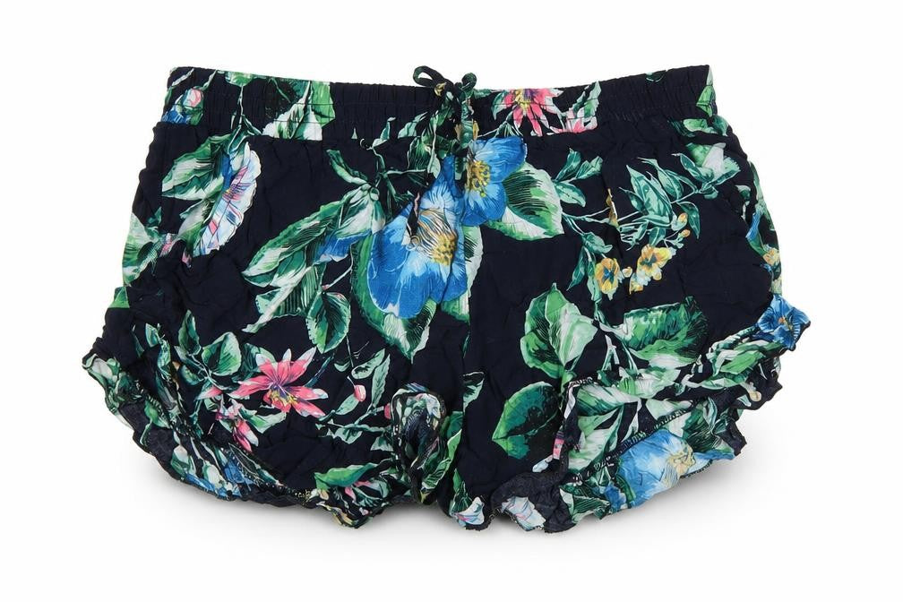 Preworn Womens Blue Floral  Cut-Off Shorts Size XL