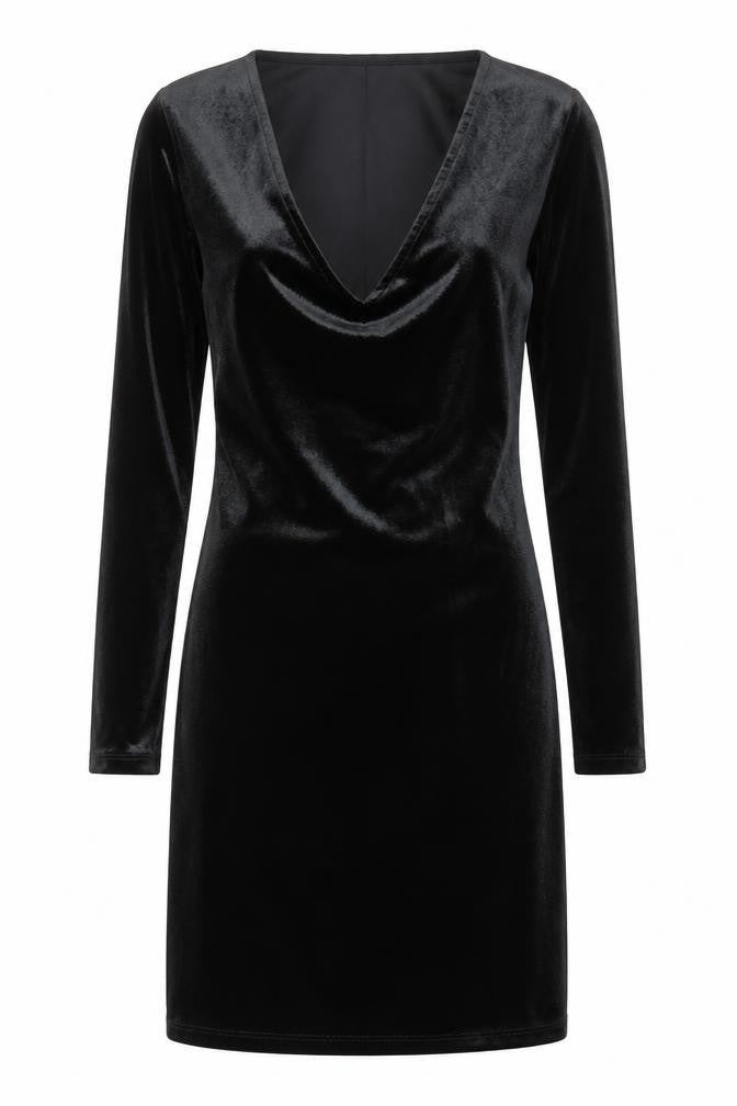 Front view of H&M women’s black sheath, size UK 10